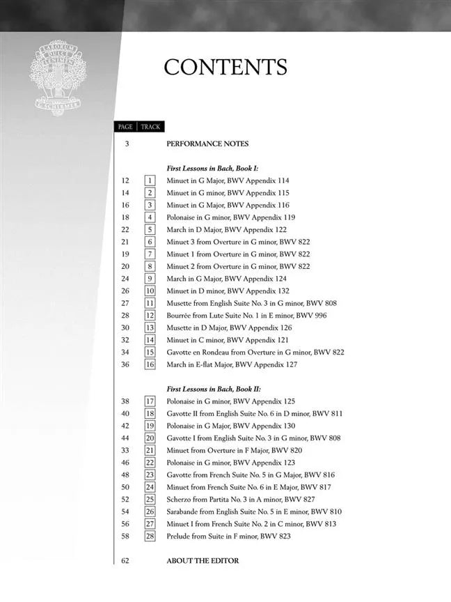 Johann Sebastian Bach: First Lessons In Bach 28 Pieces Book/Ola (New Edition)