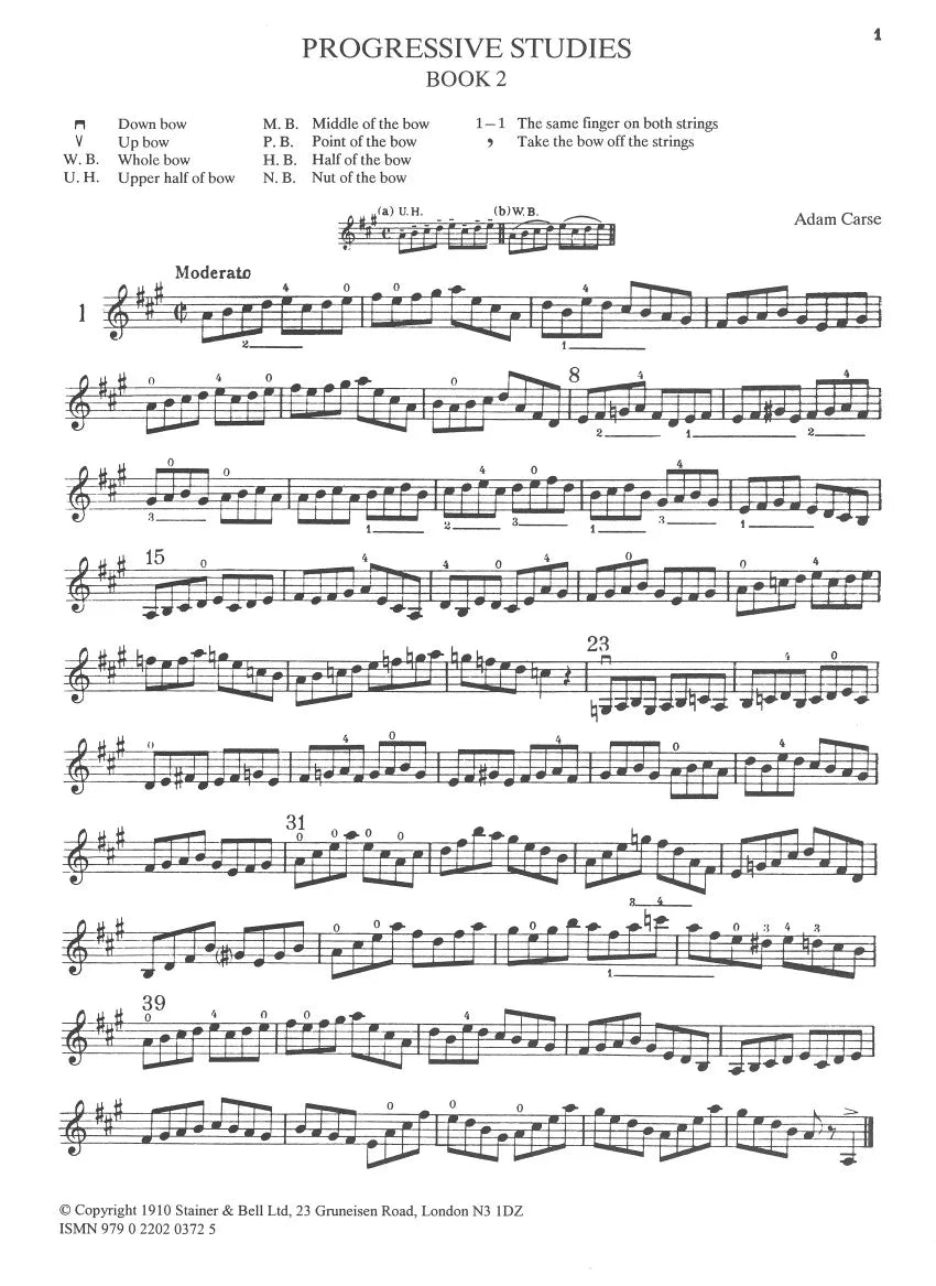 Adam Carse - Progressive Violin Studies - Book 3