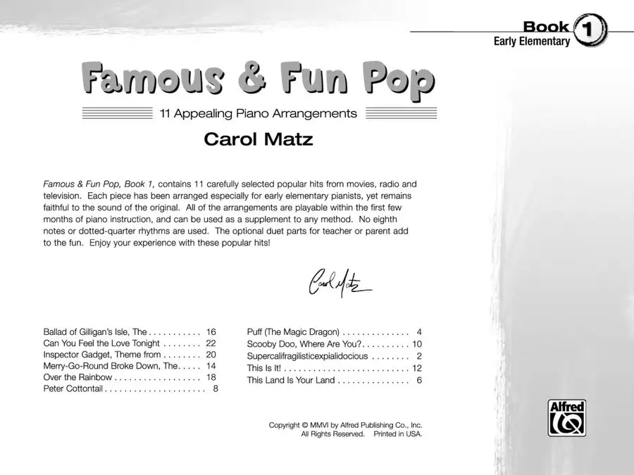 Famous And Fun Pop - Piano Book 1