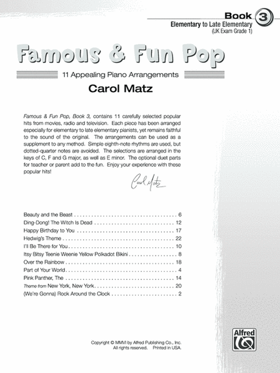 Famous And Fun Pop - Piano Book 3