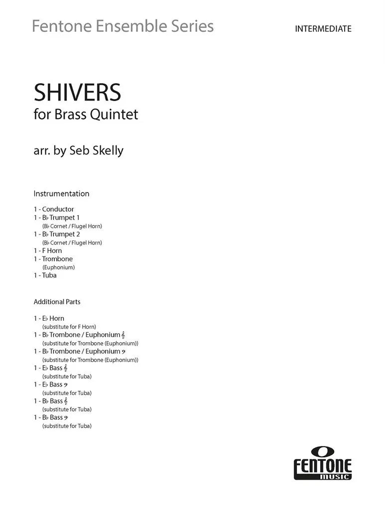 Shivers For Brass Quintet Score/Parts