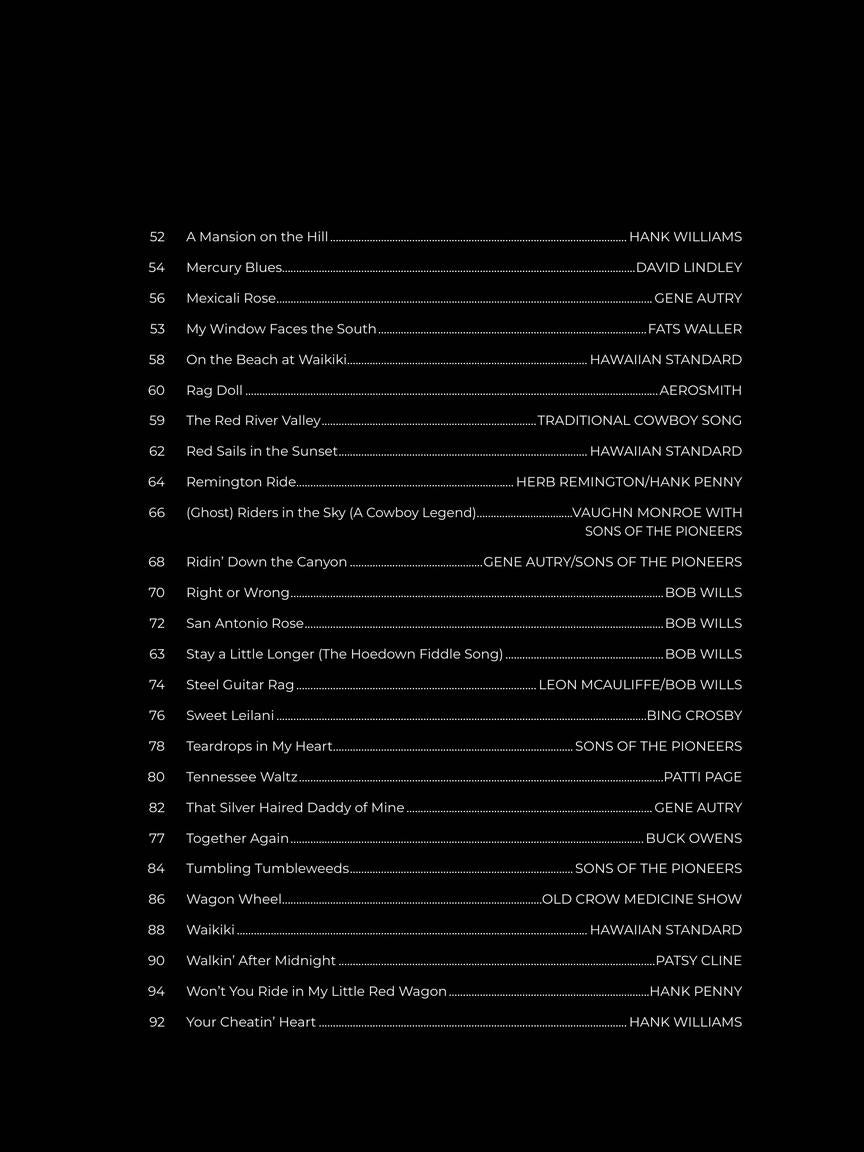 First 50 Songs You Should Play on Lap Steel Guitar Book