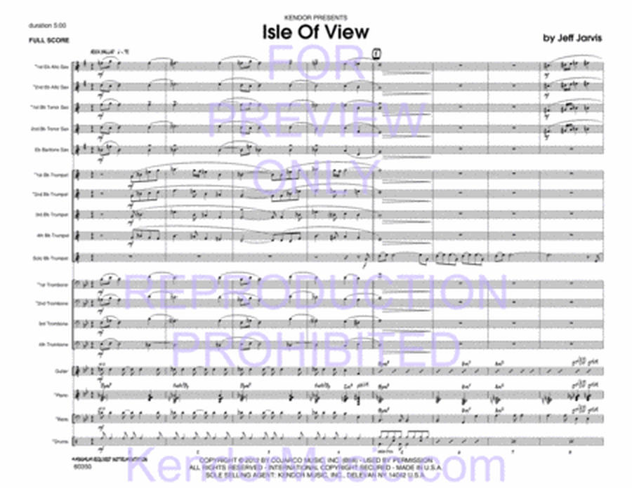 Isle Of View - Jazz Ensemble Level 1.5 Score/Parts