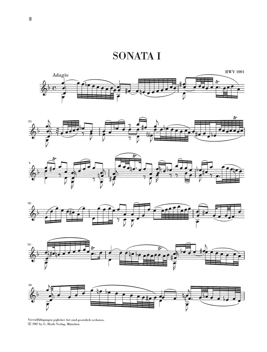 Bach - 6 Sonatas & Partitas BWV 1001-1006 Violin Book (Urtext Edition)