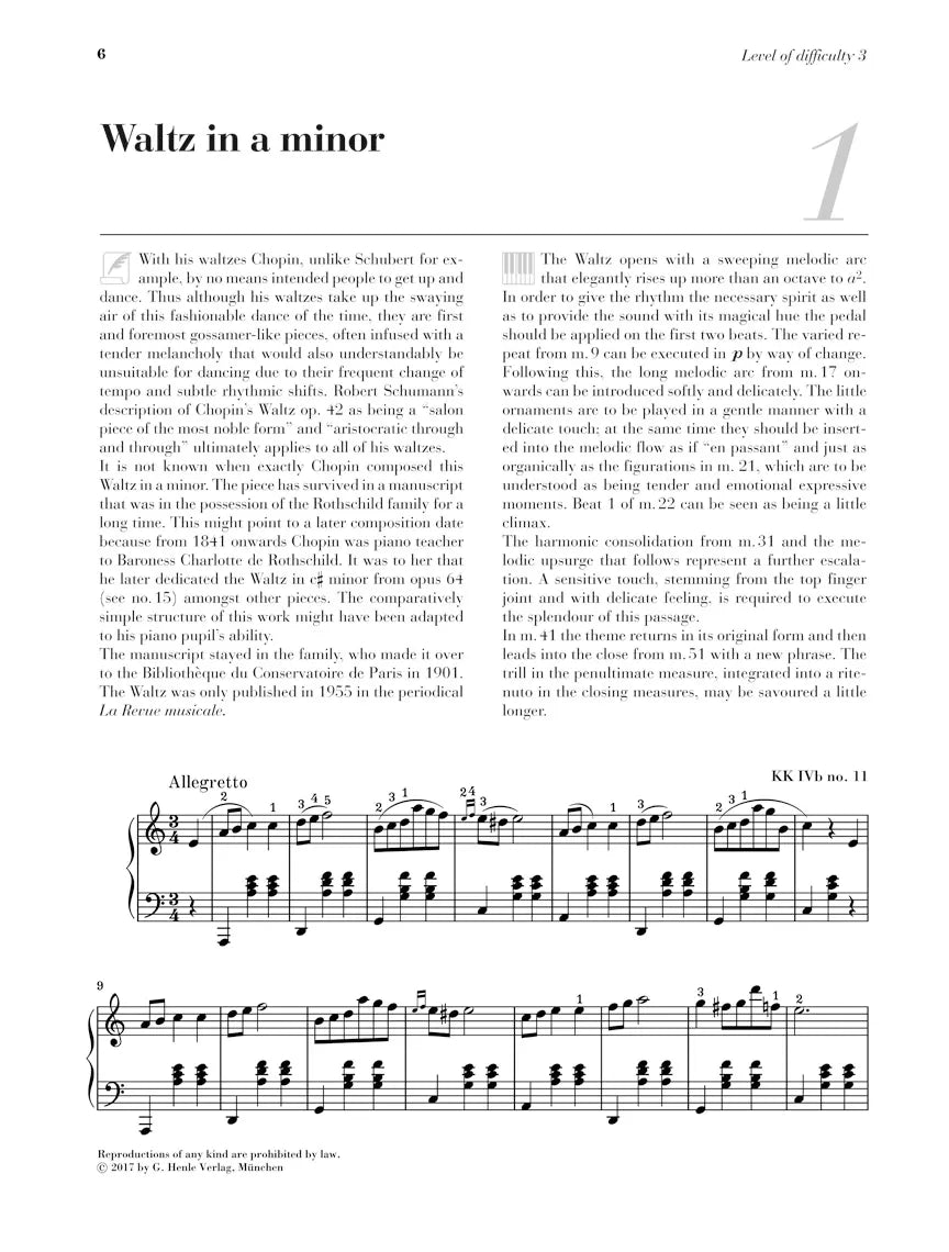 At The Piano Chopin Book. (17 Well-Known Original Pieces)