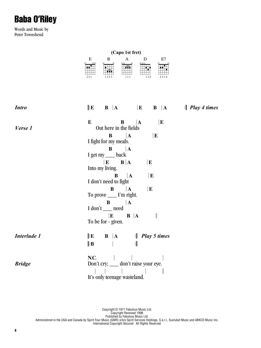 The Who - Strum & Sing Guitar Book