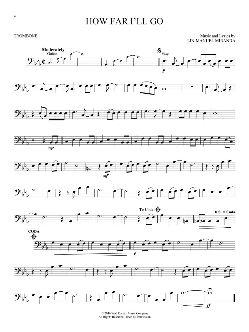 Moana For Trombone Play Along Book/Ola