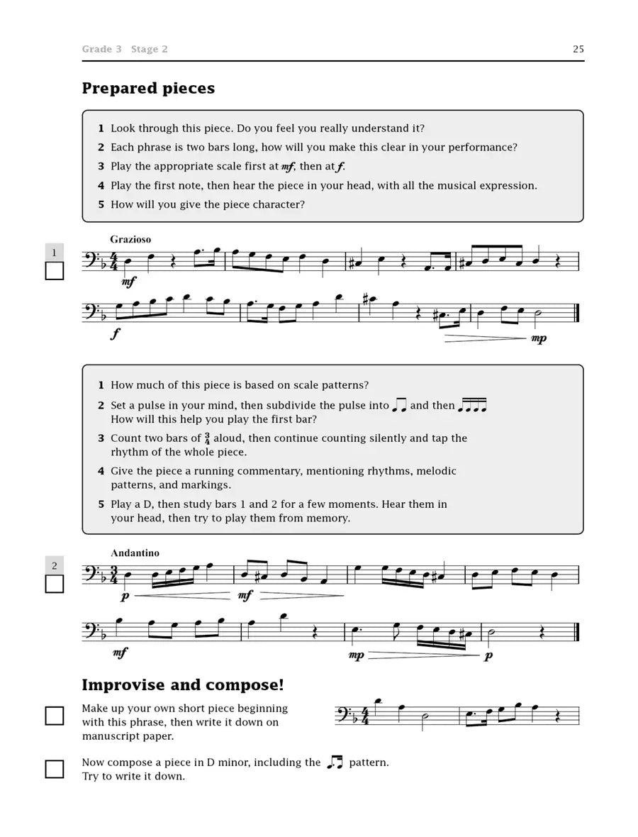 Improve Your Sight Reading - Trombone Bass Clef Grades 1-5 Book/Ola New Edition