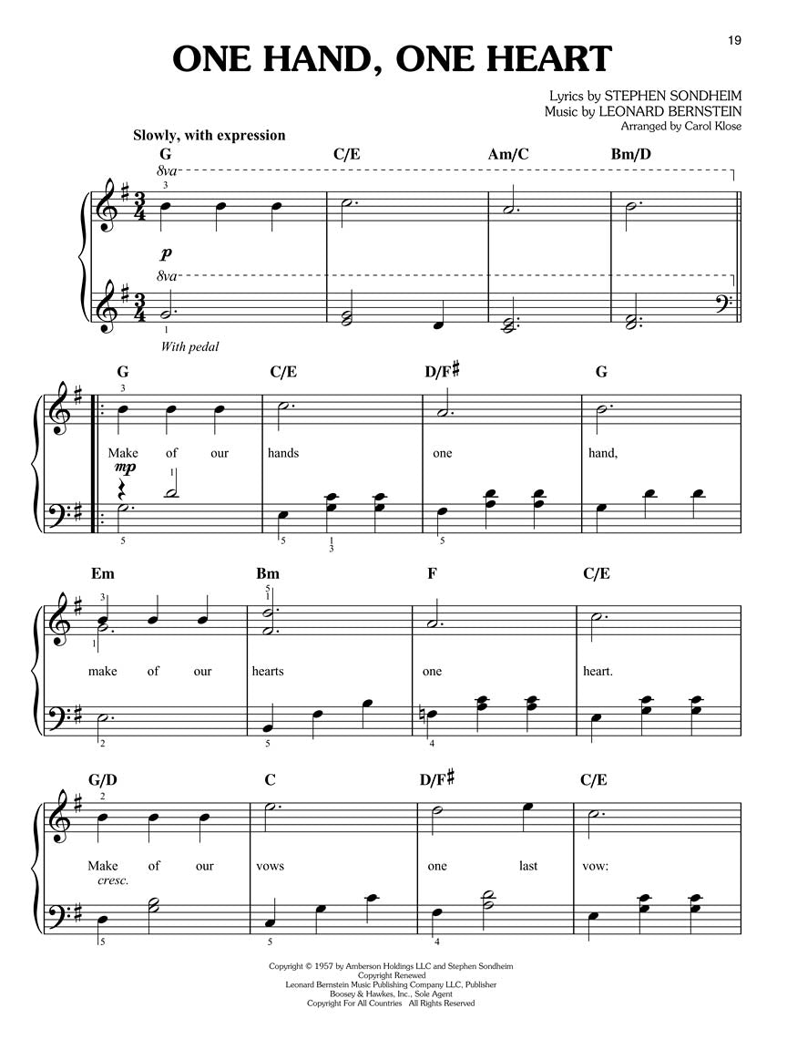 West Side Story Easy Piano Play Along Volume 18 Book/Ola