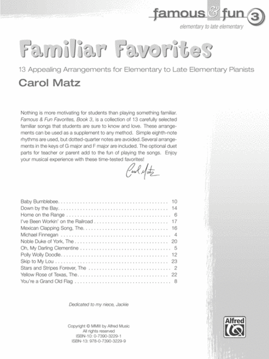 Famous And Fun Favorites - Piano Book 3