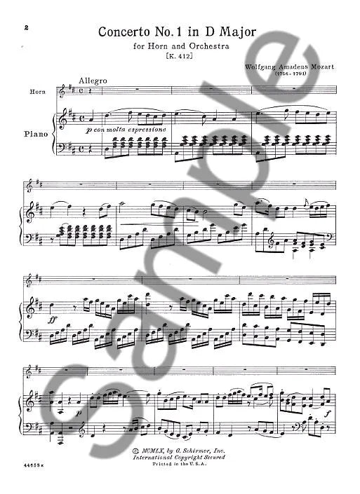 Mozart: 4 Horn Concertos and Concert Rondo with Piano Accompaniment Book