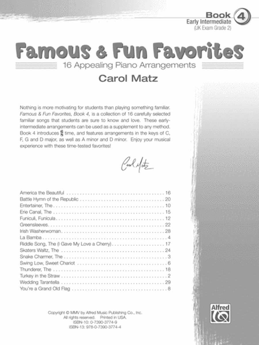 Famous And Fun Favorites - Piano Book 4