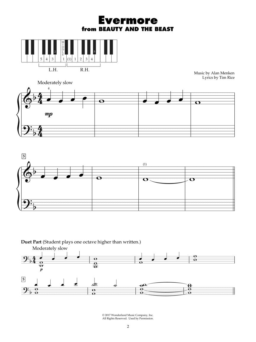 Disney Latest Movie Hits - 5 Finger Piano Book with Lyrics