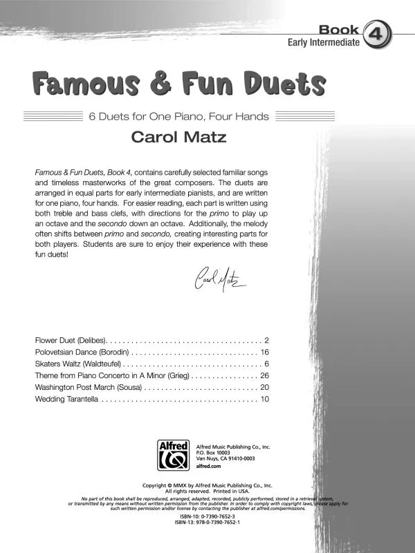 Famous & Fun Duets - Piano Book 4