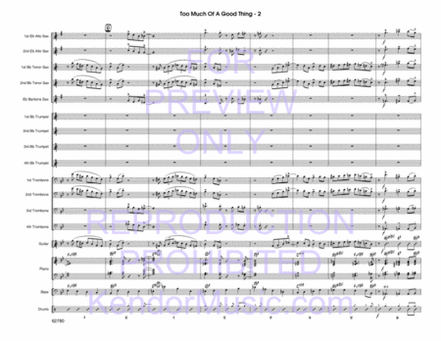 Too Much Of A Good - Thing Jazz Ensemble Score/Parts