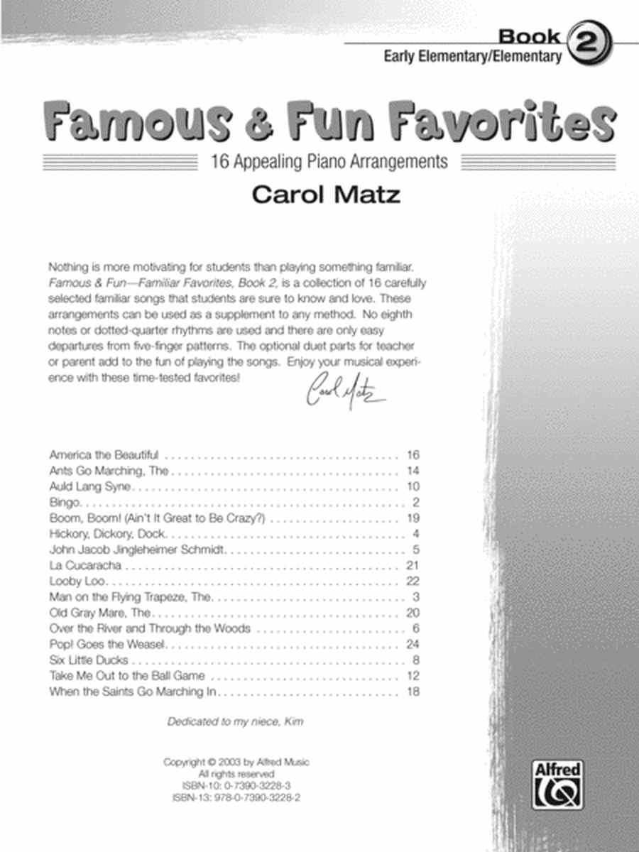 Famous And Fun Favorites - Piano Book 2