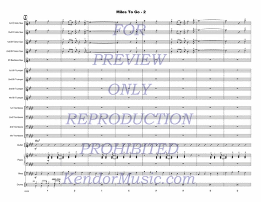 Miles To Go - Jazz Ensemble Score/Parts