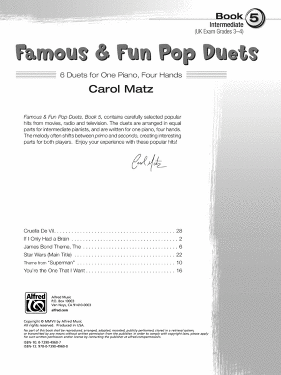 Famous And Fun Pop Duets - Piano Book 5