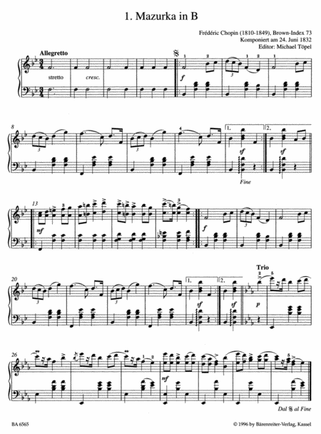 Chopin Easy Piano Pieces And Dances Urtext