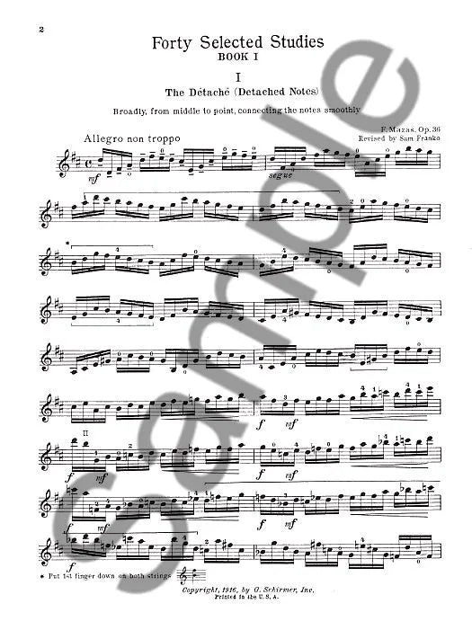 Mazas - 40 Selected Studies Op 36 Violin Book 1