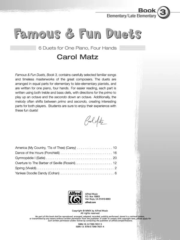 Famous & Fun Duets - Piano Book 3