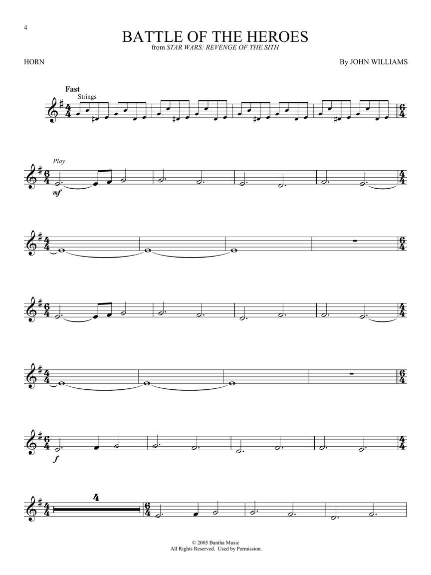 Star Wars Instrumental Play Along Horn Book/Ola