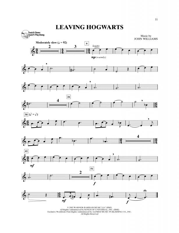 Harry Potter Instrumental Solos For Clarinet Bk/Ola