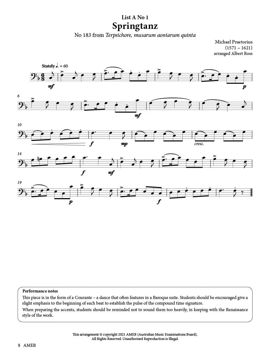 AMEB Trombone & Euphonium Series 2 - Grade 3 Book