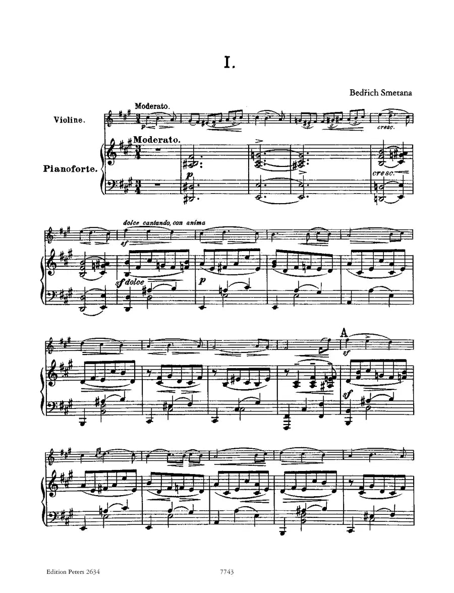 Smetana - From My Native Country Violin with Piano Accompaniment Book