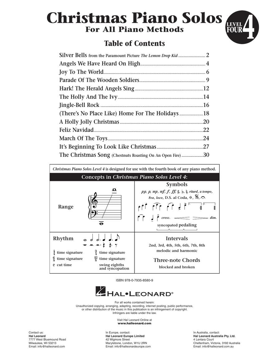 HLSPL Christmas Piano Solos - Book 4