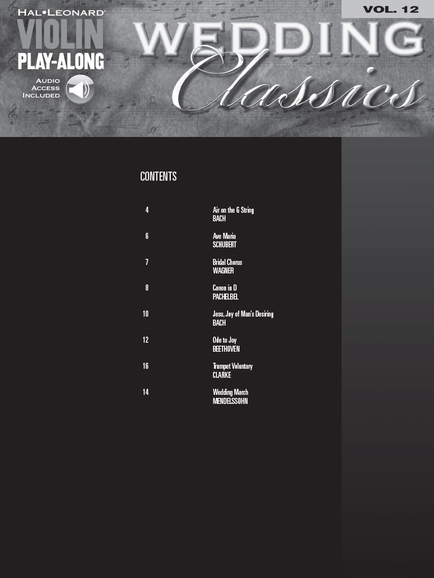 Wedding Classics Violin Play Along V12 Bk/Ola