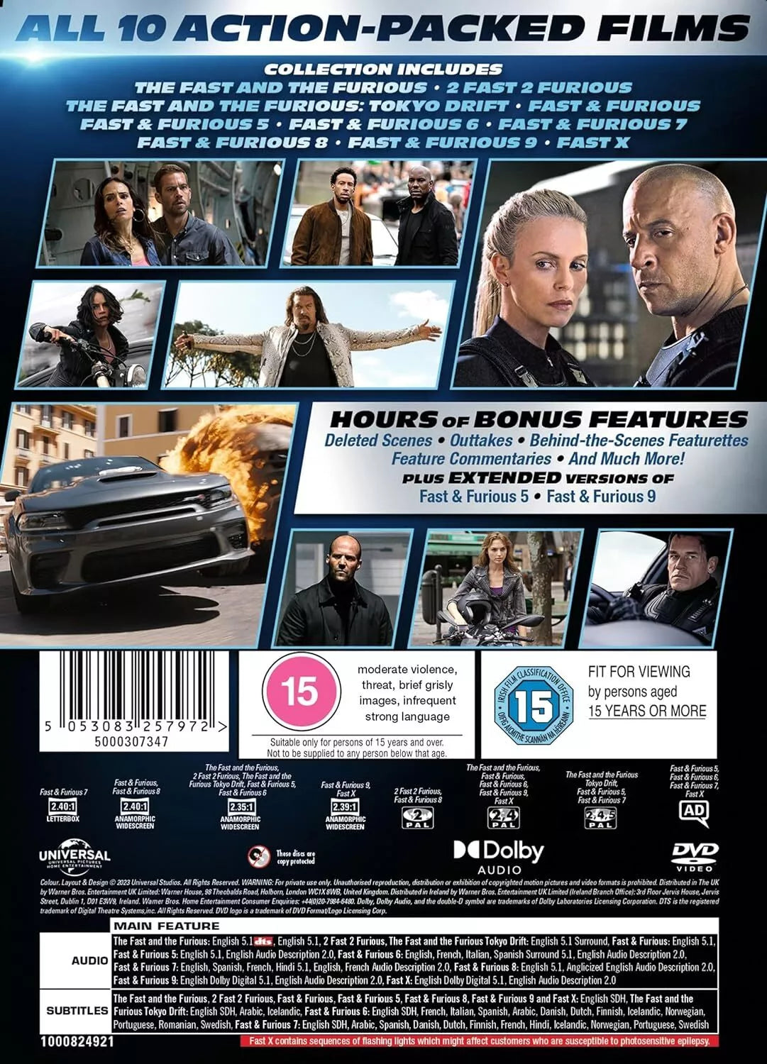 Fast and Furious 1-10 | 10 Movie Franchise Pack DVD