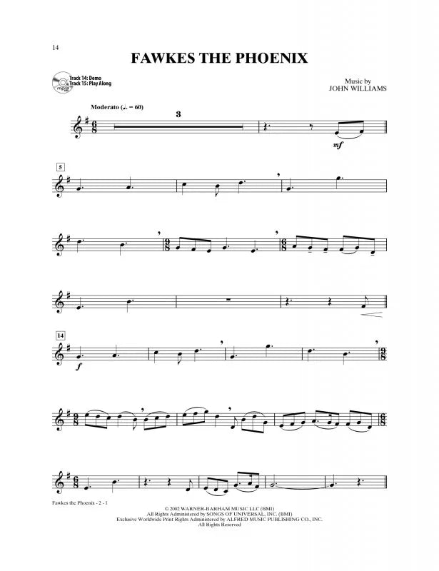 Harry Potter Instrumental Solos For Trumpet Book/Ola