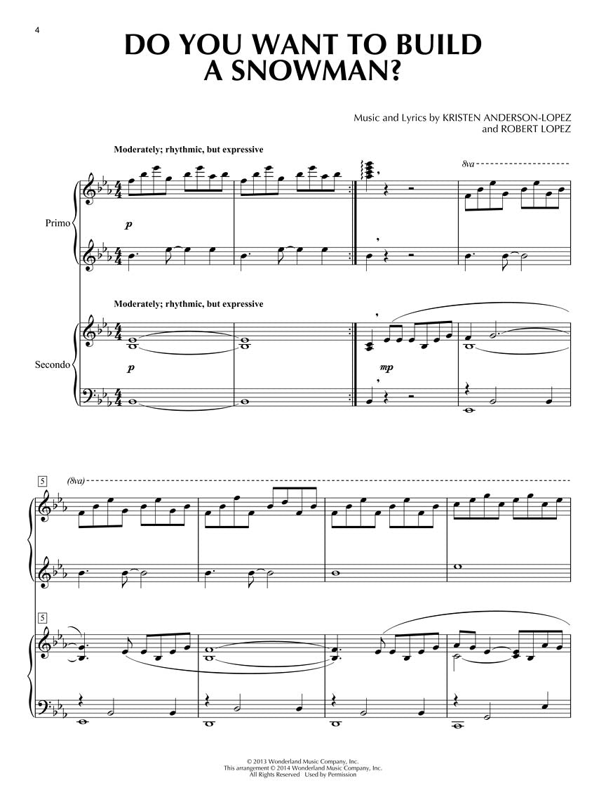 Frozen Piano Duet Play Along Volume 44 Book/Ola