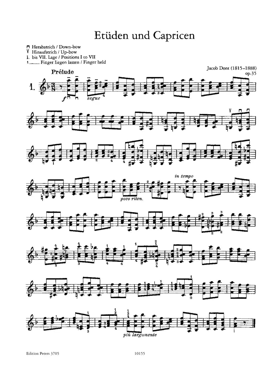 Julian Dont - Etudes And Caprices Op 35 Violin Book