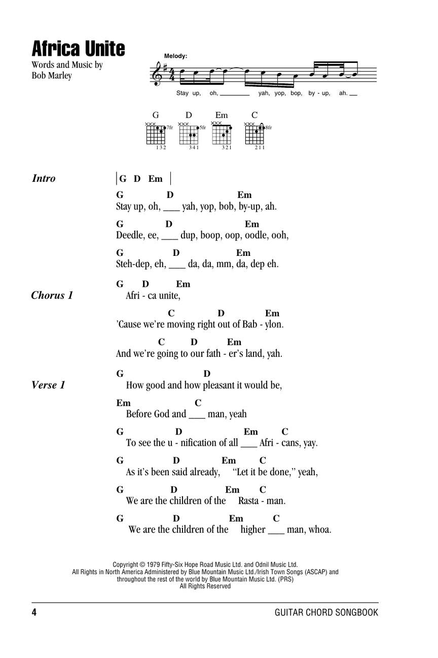 Bob Marley Guitar Chord Songbook