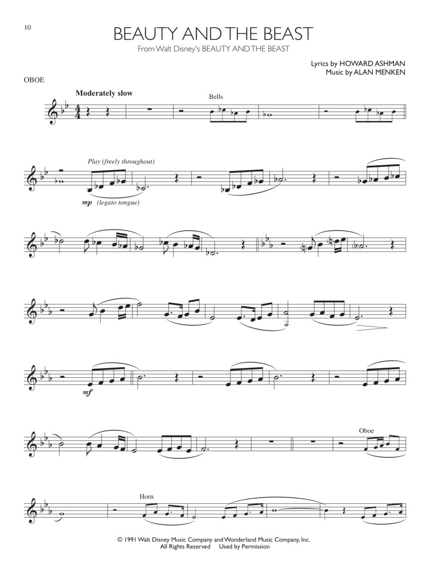 Disney Movie Hits For Oboe Play Along Book/Ola