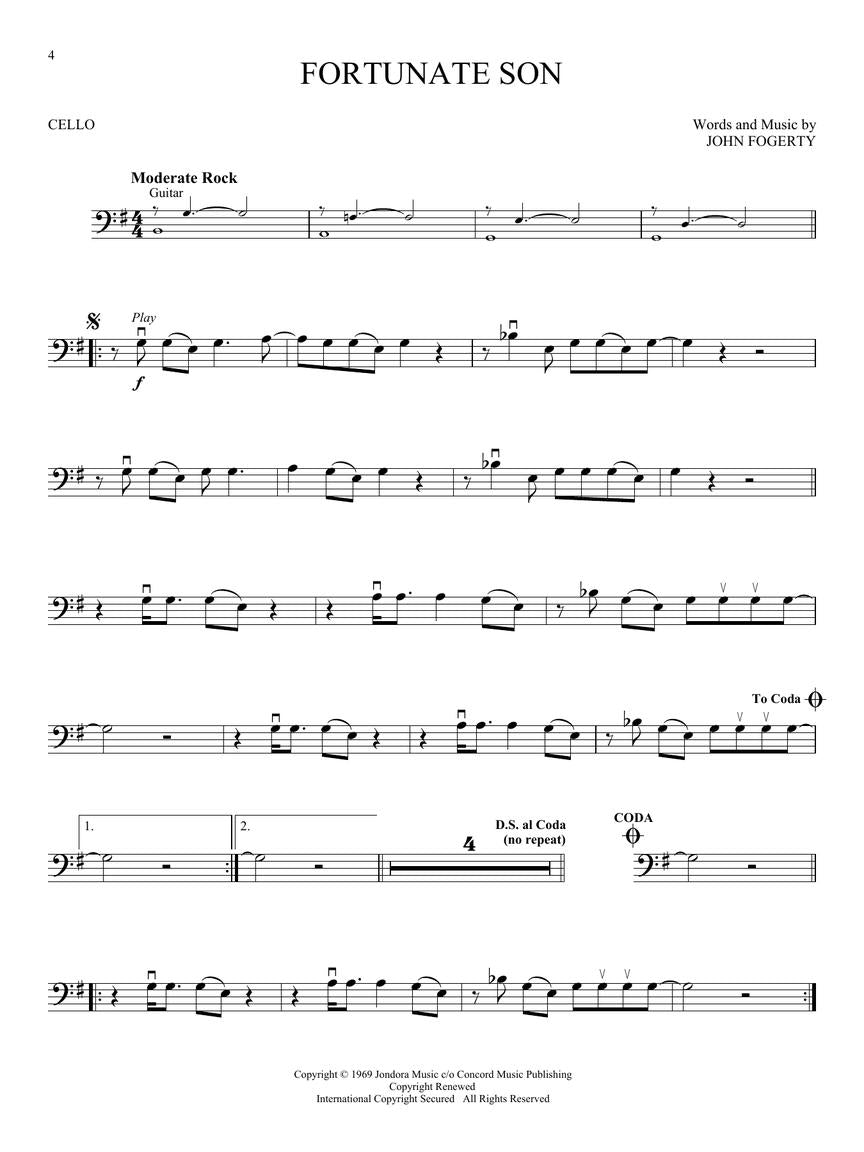 Classic Rock For Cello Play Along Book/Ola