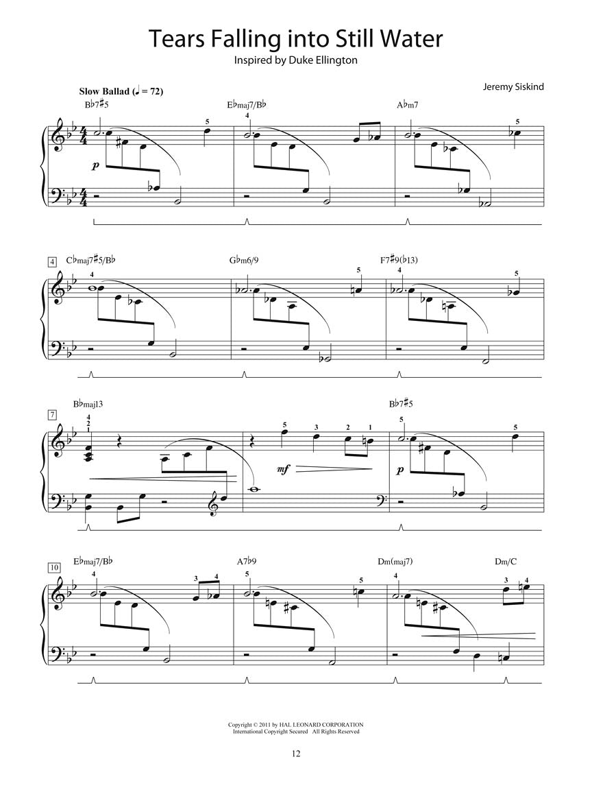 Jazz Etude Inspirations Intermediate Piano Solos Book