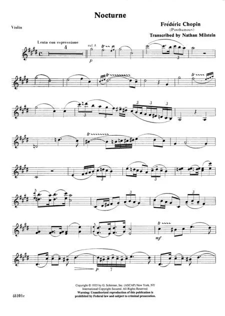 Nathan Milstein - 3 Transcriptions For Violin And Piano Book