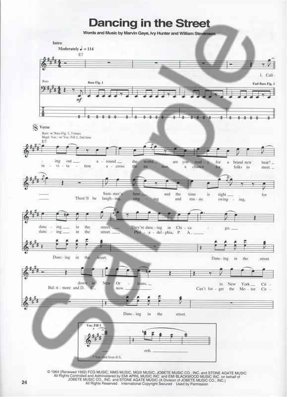 Motown Bass Classics Bass Guitar Tab Book