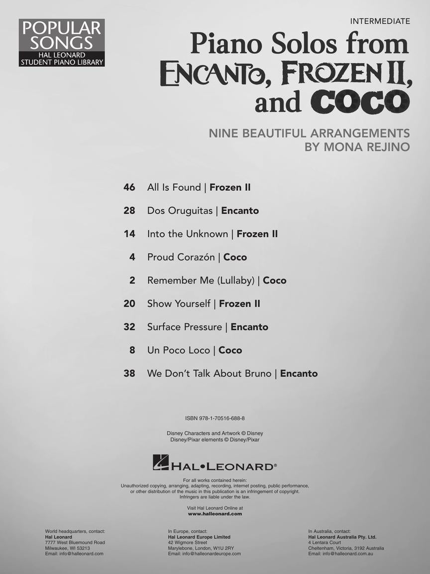 Piano Solos From Encanto Frozen II And Coco Songbook