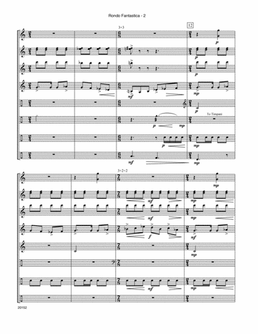 Rondo Fantastica - Percussion Octet Score/Parts