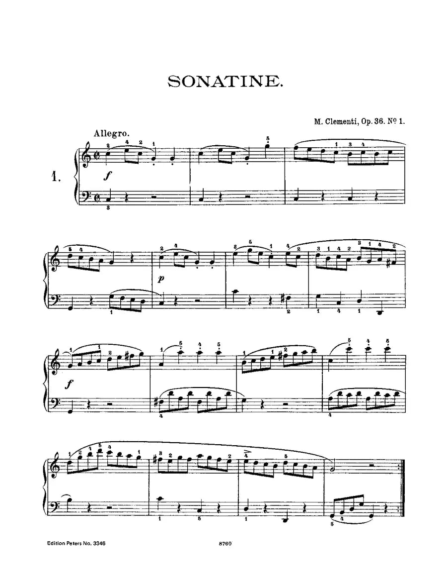 Muzio Clementi - Sonatinas Op 36 Piano Book