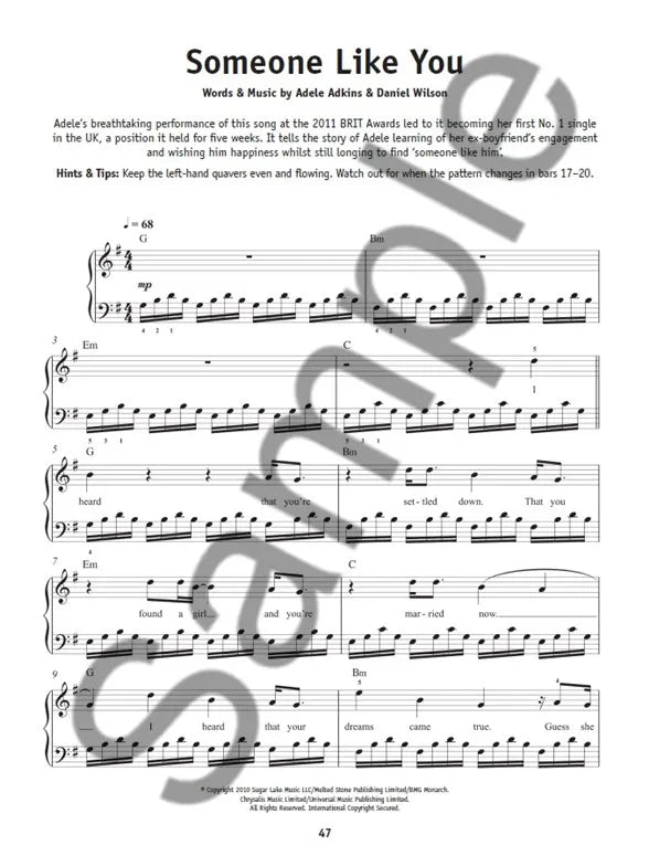 Really Easy Piano Adele Book (Updated Edition)