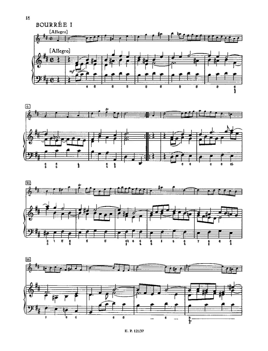 J.S Bach - Suite B Minor BWV 1067 for Flute with Piano Accompaniment Book