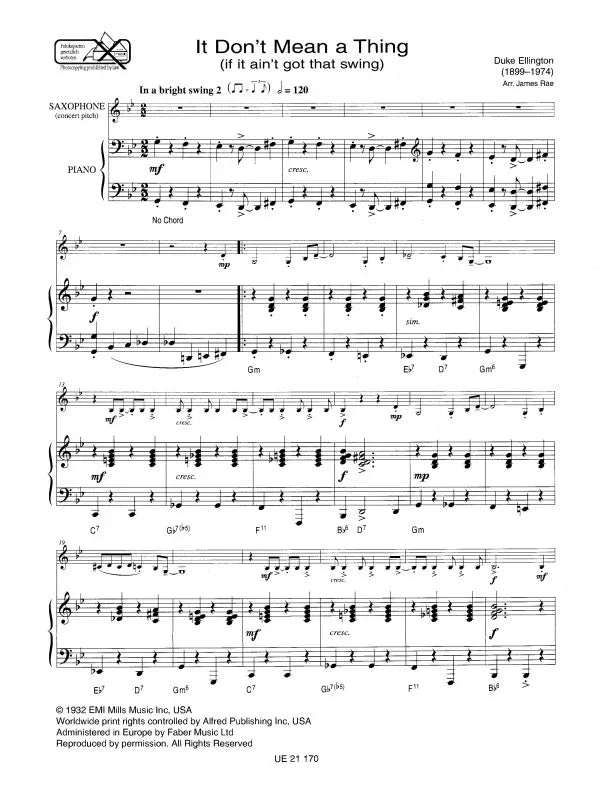 Take Another Ten For Alto/Tenor Sax/Piano Arr Rae