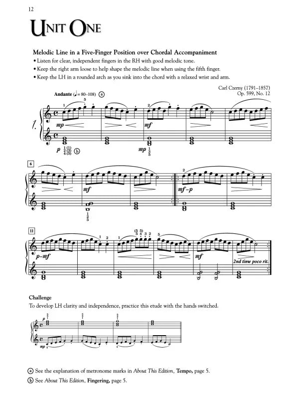 Burgmuller, Czerny & Hanon: Piano Studies Selected for Technique and Musicality Book 1