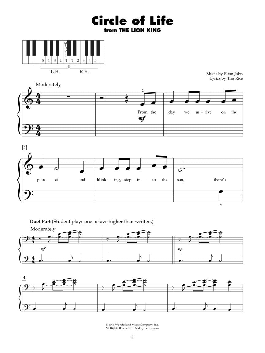 Disney Songs - 5 Finger Piano Book (2nd Edition)