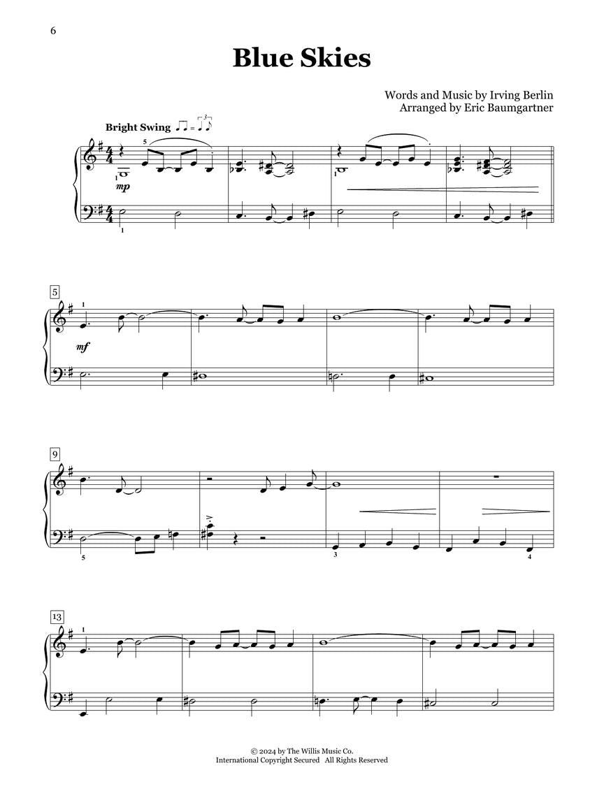 Favorite Melodies For Jazz Piano Solo Arr Baugartner